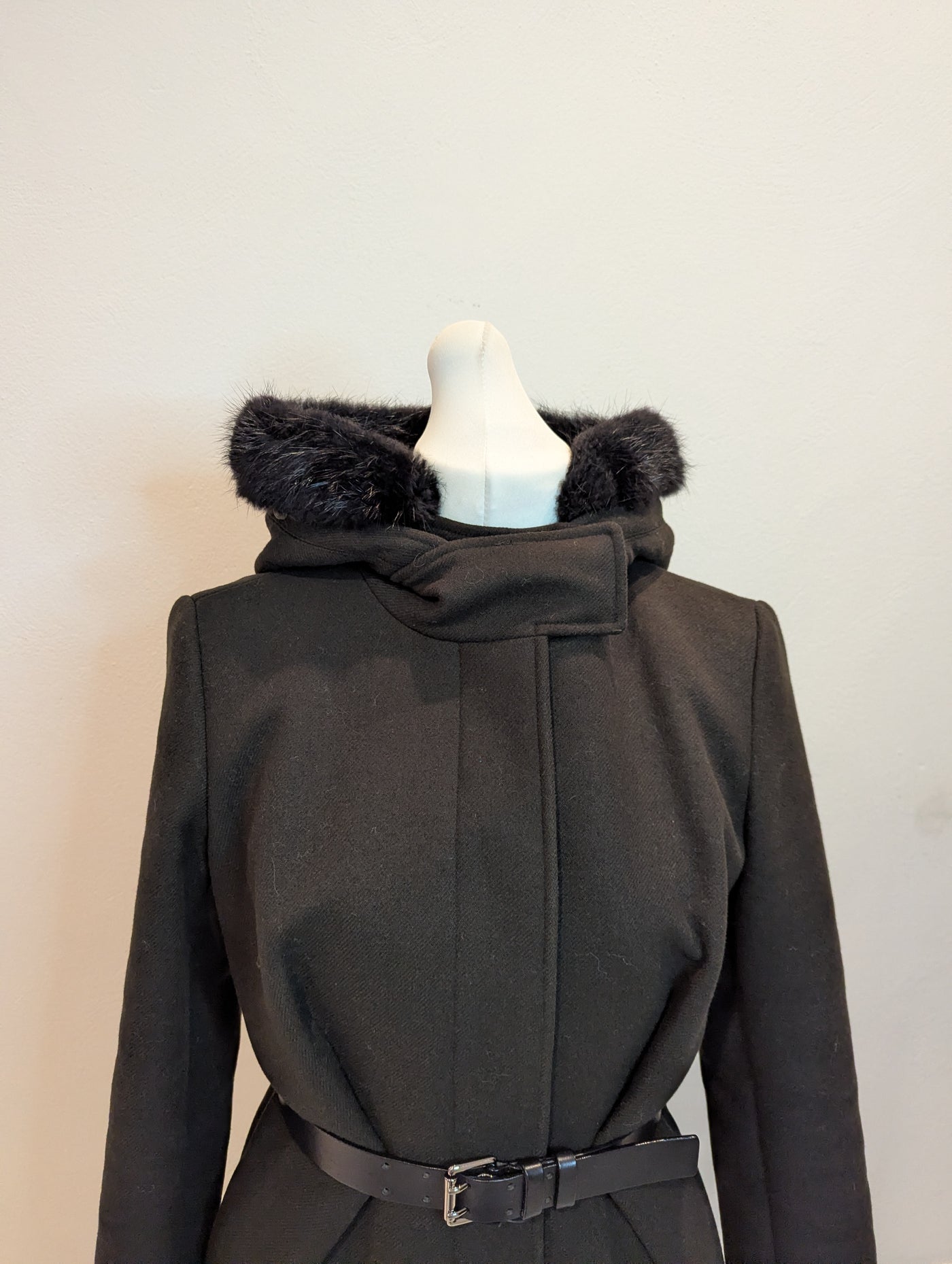 Sportmax  wool & Leather trim Coat 12 RRP £850