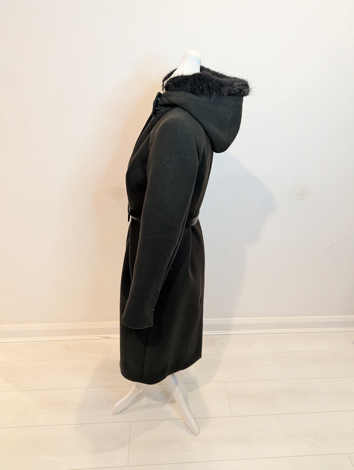 Sportmax  wool & Leather trim Coat 12 RRP £850