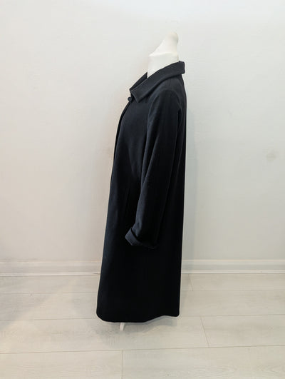 M&S Vintage Black wool Coat 16 