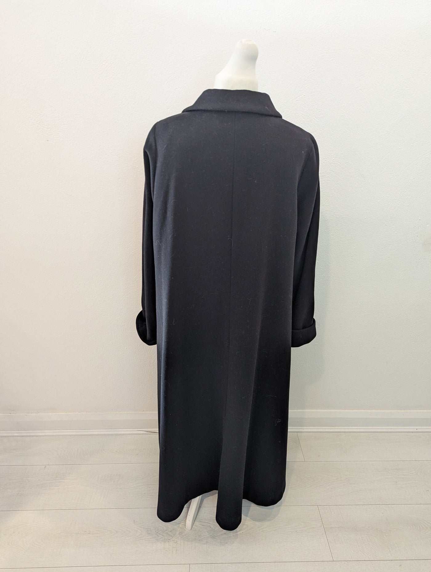 M&S Vintage Black wool Coat 16 