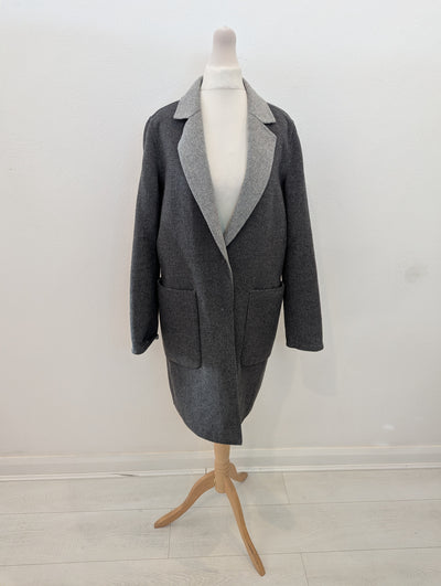 Sisley Grey Reversible Wool Mix Coat 8