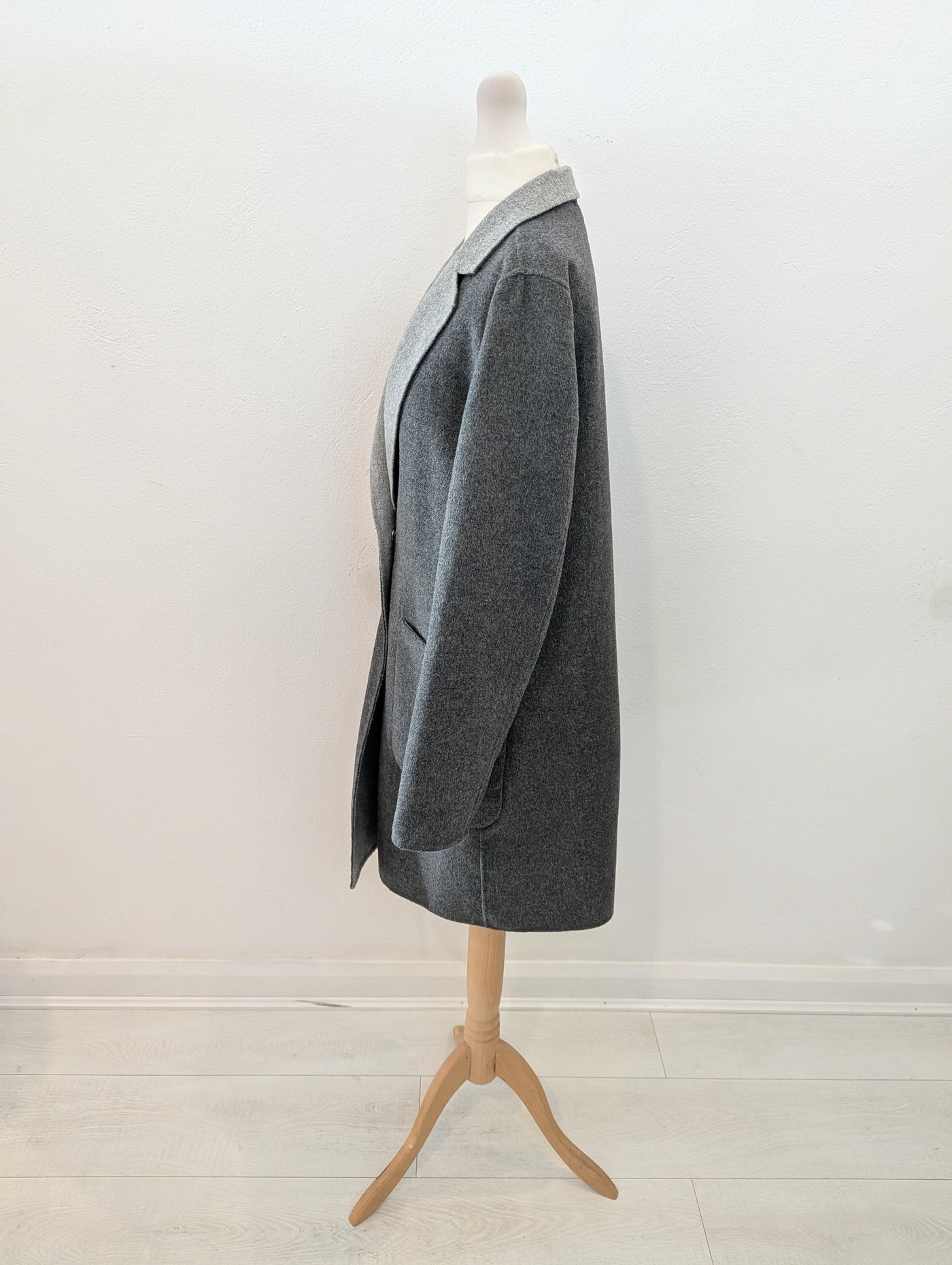Sisley Grey Reversible Wool Mix Coat 8