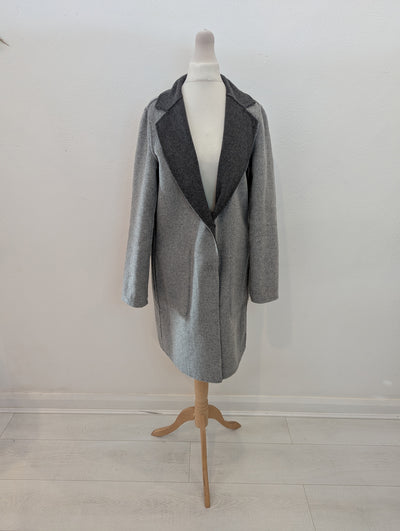 Sisley Grey Reversible Wool Mix Coat 8