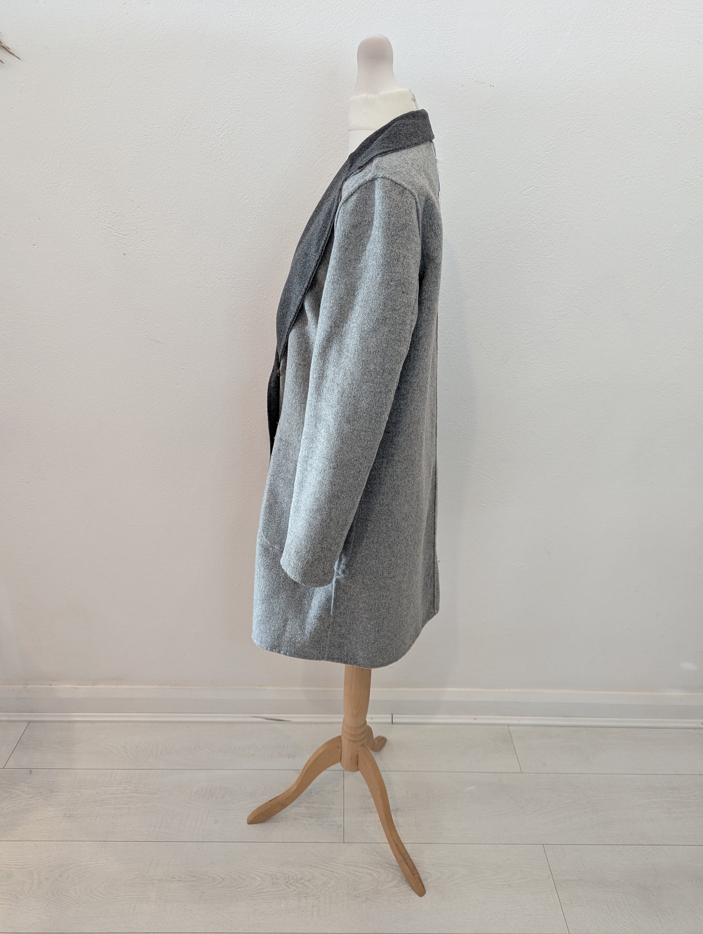 Sisley Grey Reversible Wool Mix Coat 8