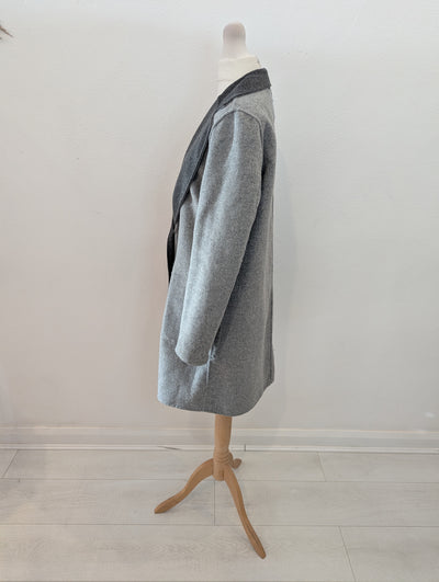 Sisley Grey Reversible Wool Mix Coat 8