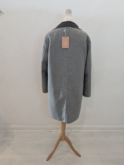 Sisley Grey Reversible Wool Mix Coat 8