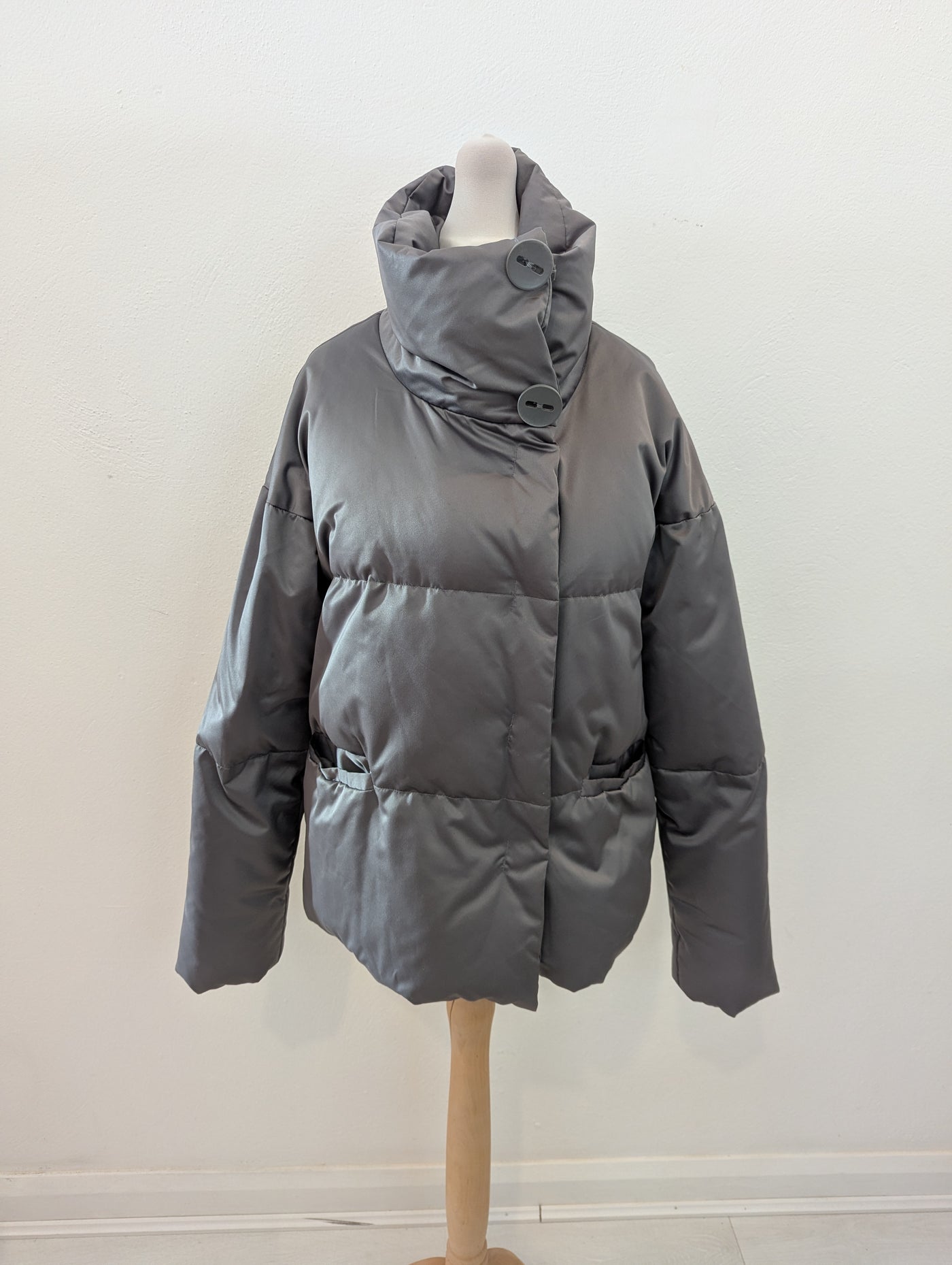 Part Two Grey Puffa Jacket XS