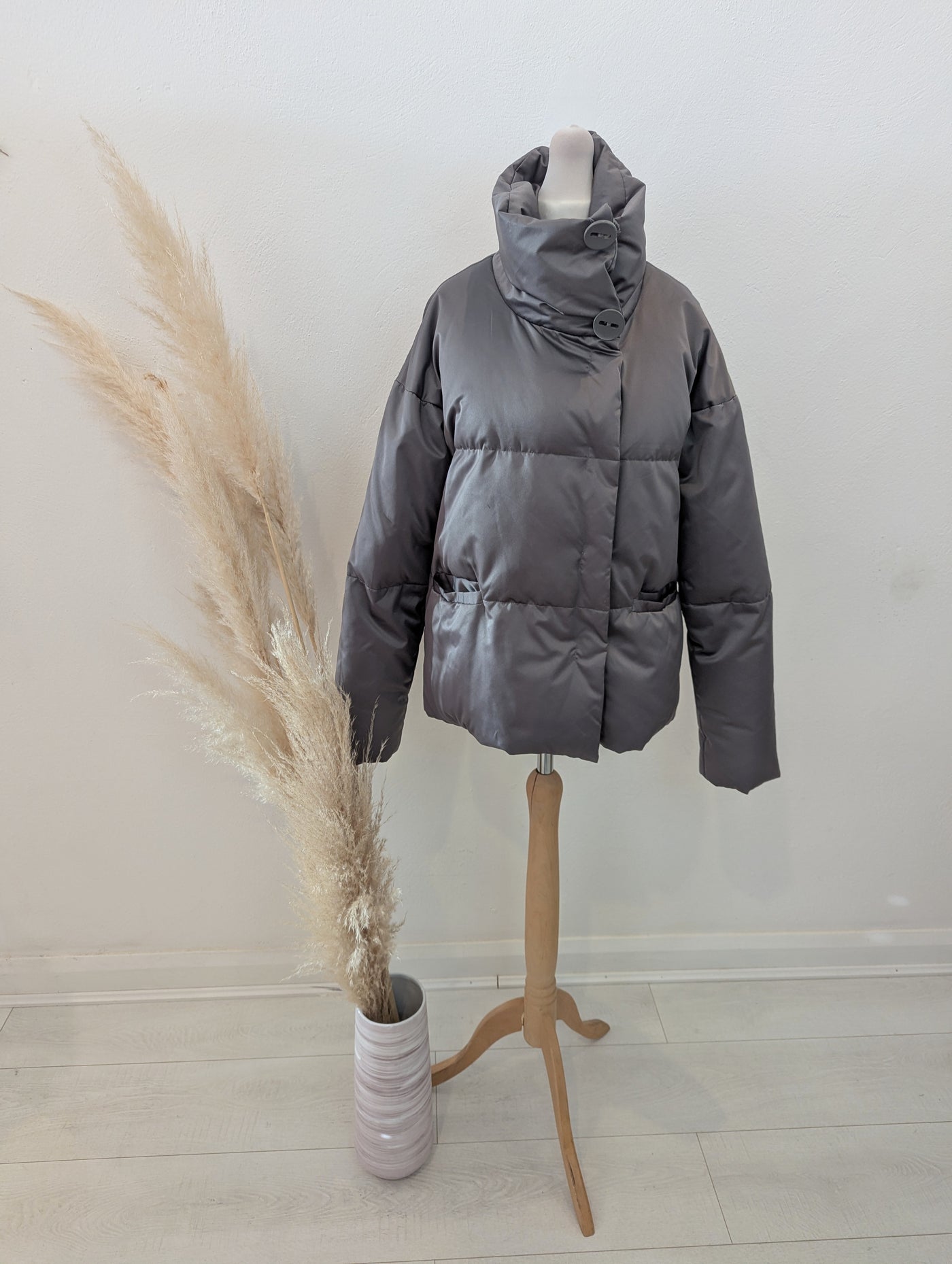 Part Two Grey Puffa Jacket XS