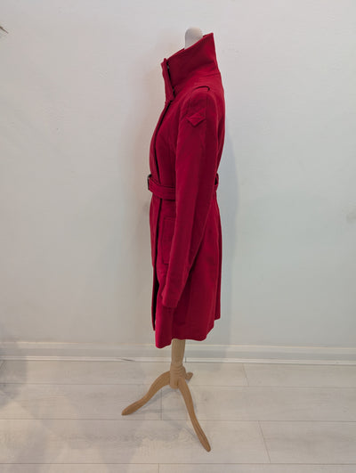 Mango Red brushed cotton trench S