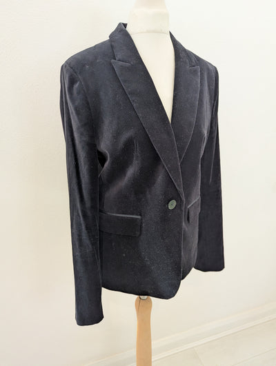 M&S Black Velvet Blazer 10