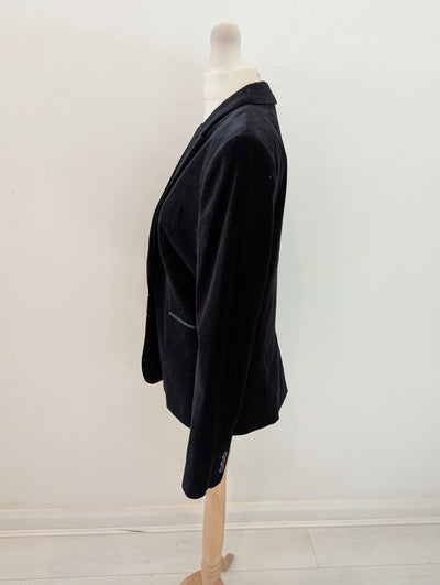 M&S Black Velvet Blazer 10