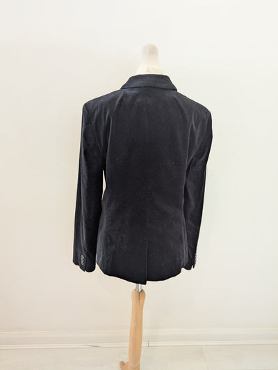 M&S Black Velvet Blazer 10