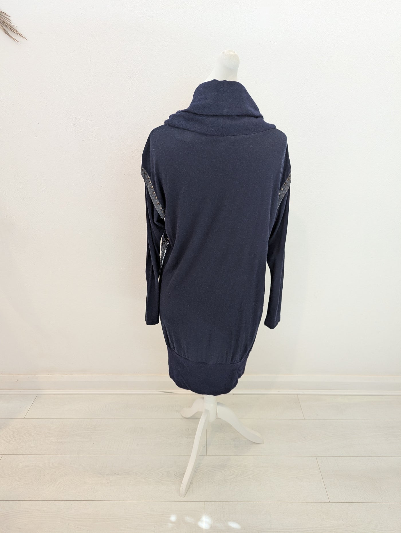 Derhy Navy Embellished Jumper Dress M