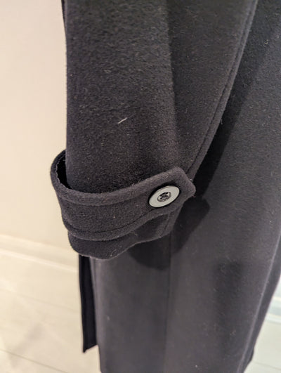 Precis Peitite black wool mix fur collar coat 8