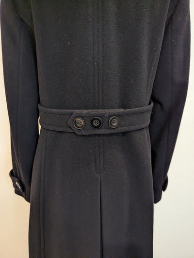 Precis Peitite black wool mix fur collar coat 8