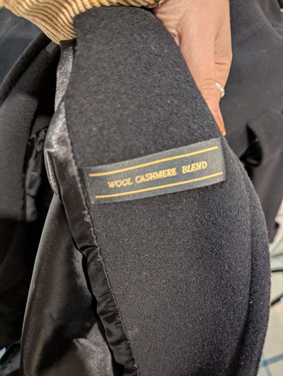 Precis Peitite black wool mix fur collar coat 8