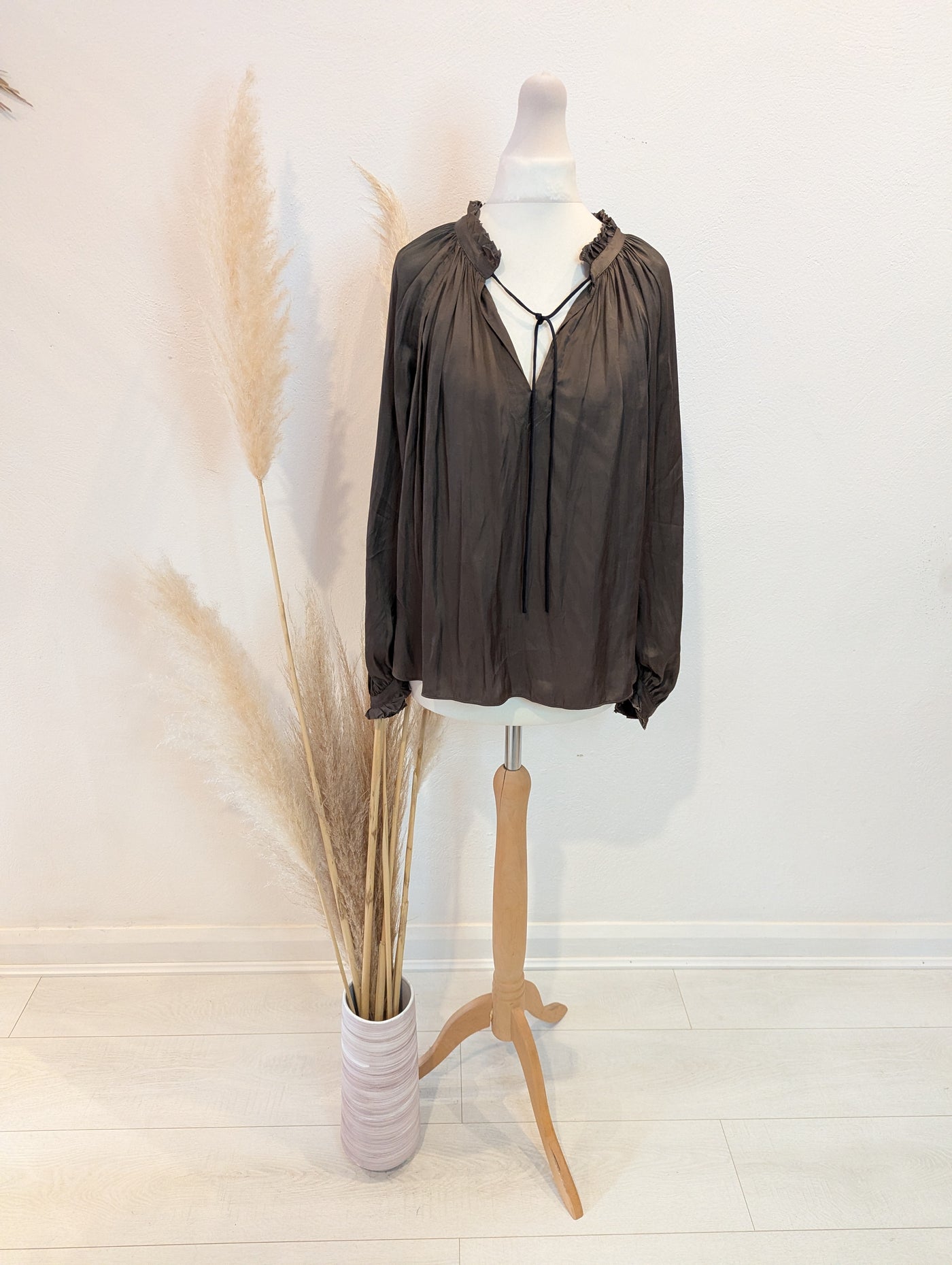 Zadig & Voltaire Khaki Satin Top S