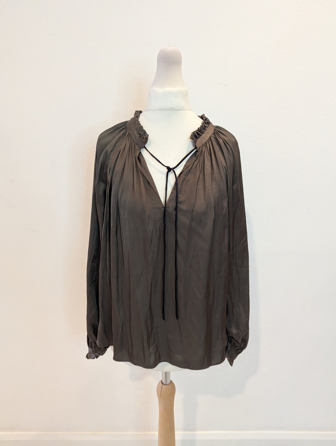 Zadig & Voltaire Khaki Satin Top S