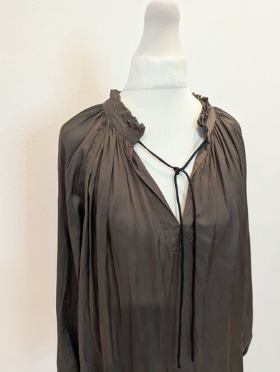 Zadig & Voltaire Khaki Satin Top S