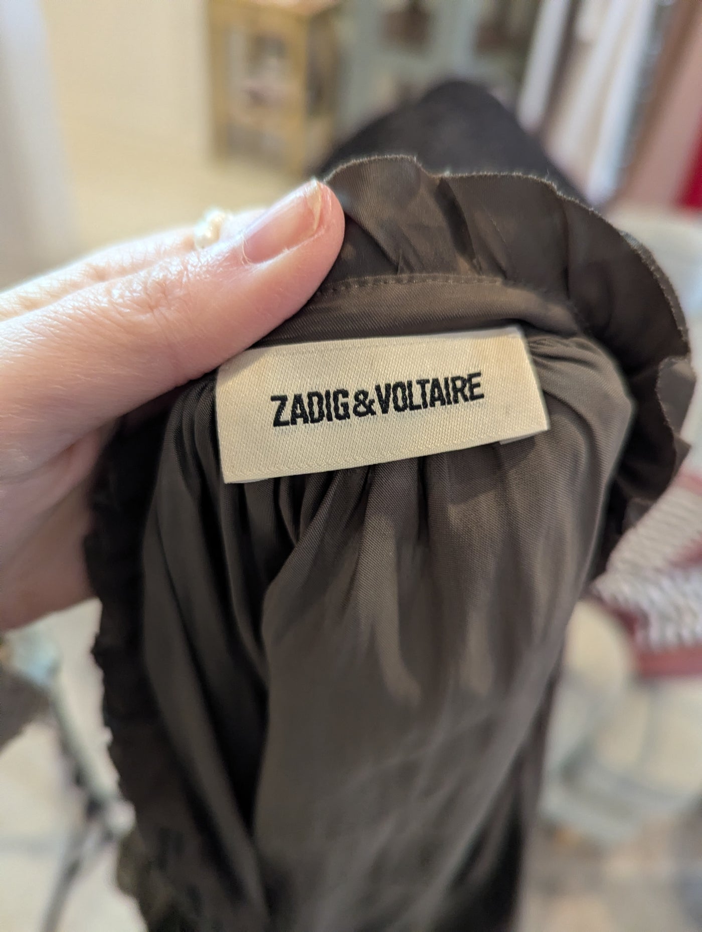 Zadig & Voltaire Khaki Satin Top S