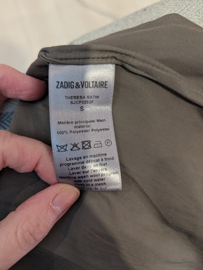 Zadig & Voltaire Khaki Satin Top S
