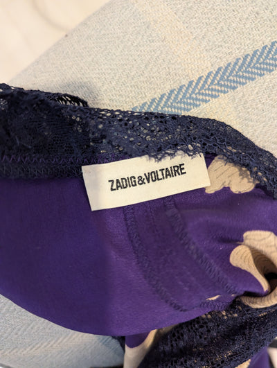 Zadig & Voltaire Purple Floral Top S