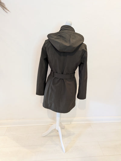 DKNY khaki belted coat S