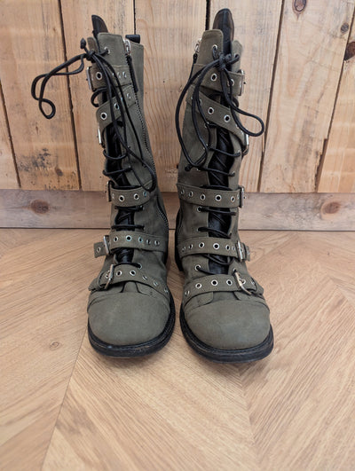 Giuseppe Zanotti Green Biker Boots 8