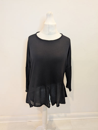 Ozai N Ku Black Mesh Trim Jumper S