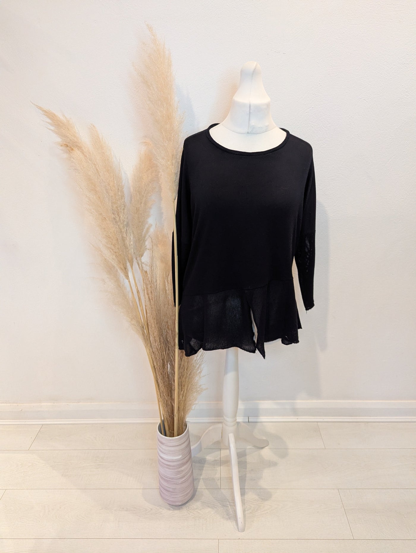 Ozai N Ku Black Mesh Trim Jumper S