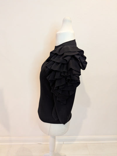 Cos Ruffle Shoulder Merino Wool Jumper M