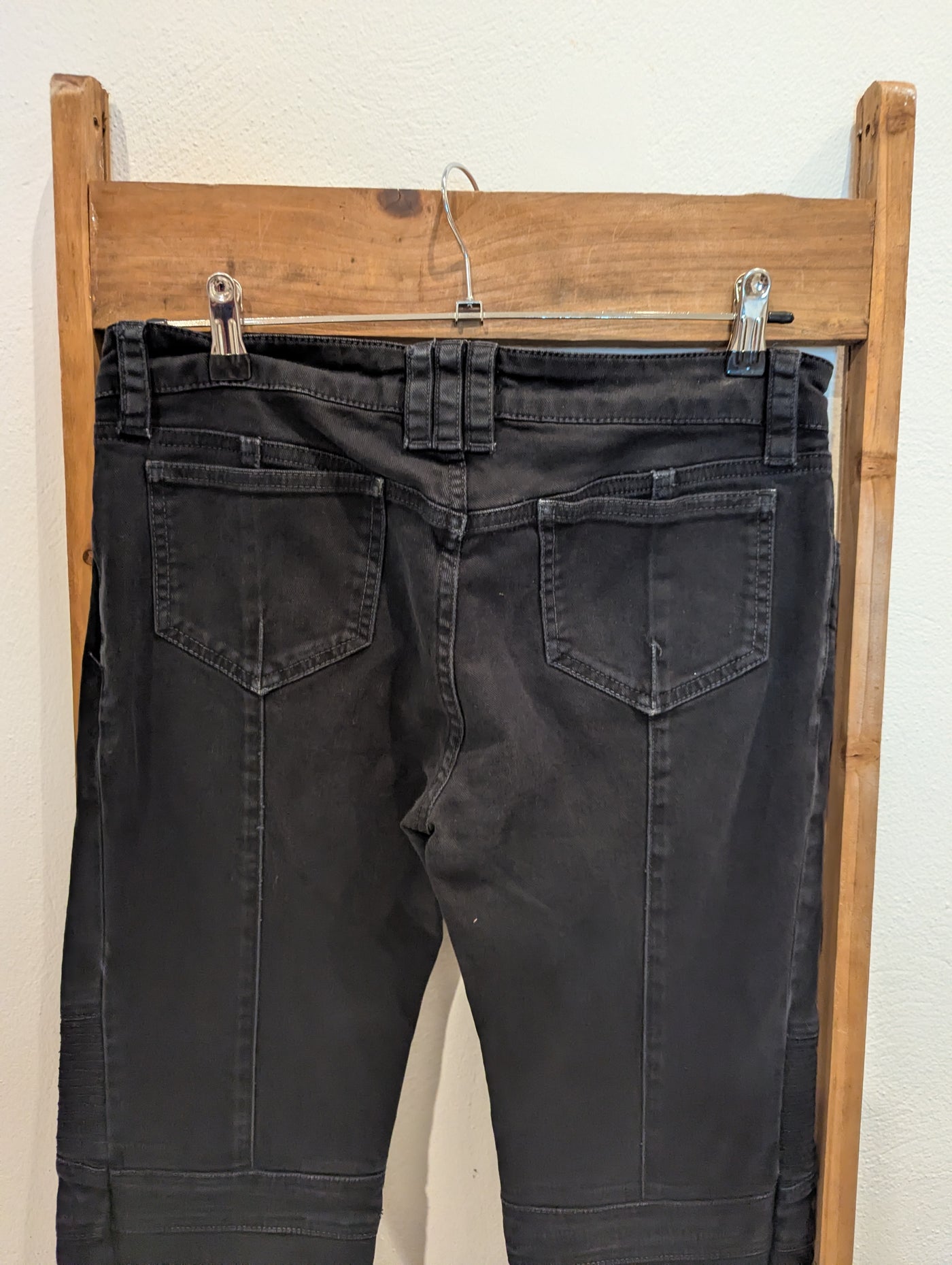 Balmain Black Gold Zip Jeans S