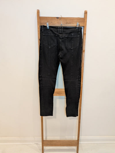 Balmain Black Gold Zip Jeans S