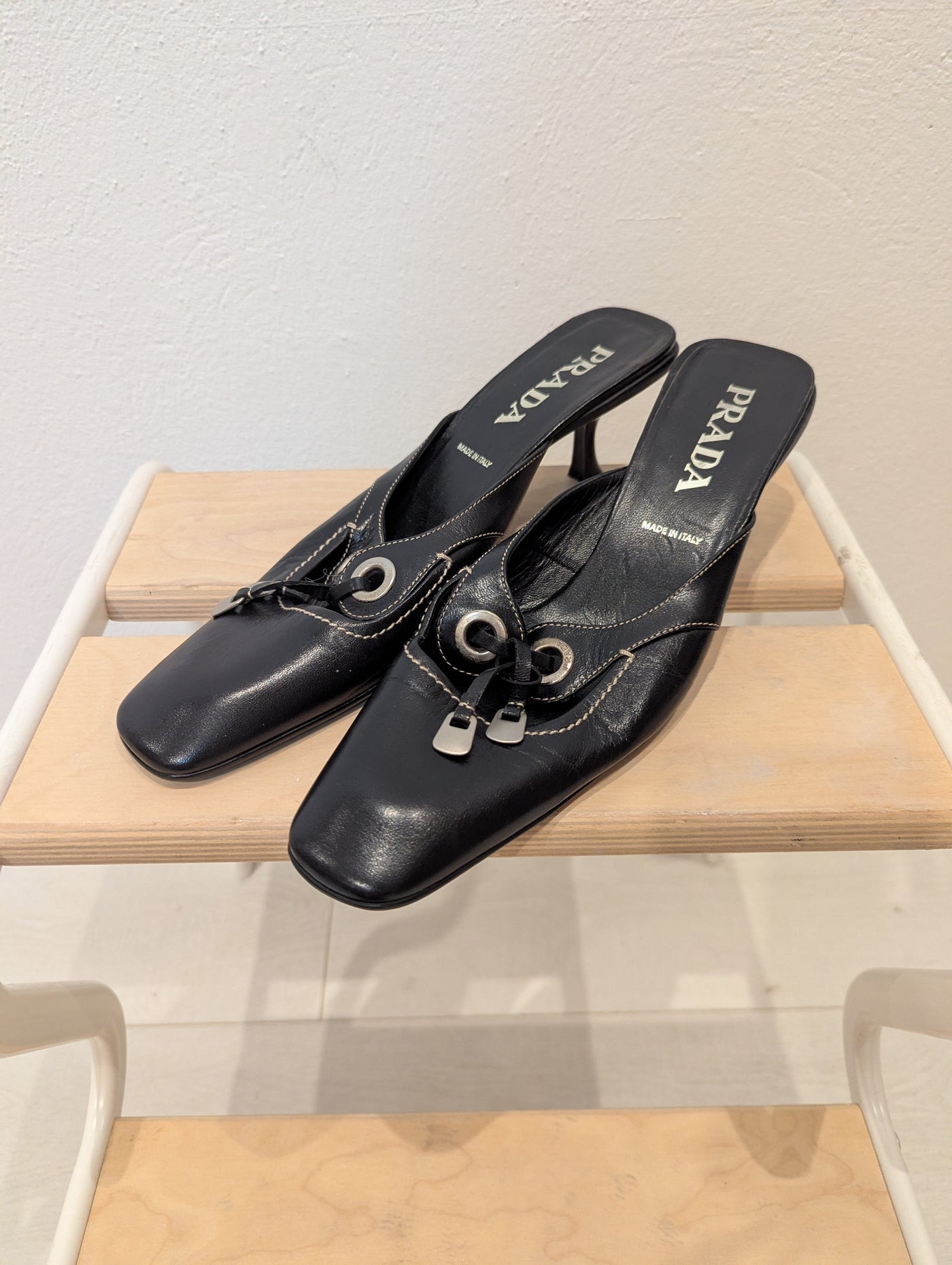 Prada Black Kitten Heels 8.5