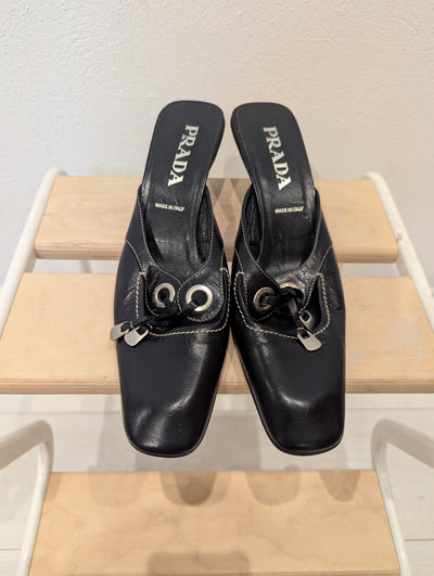 Prada Black Kitten Heels 8.5