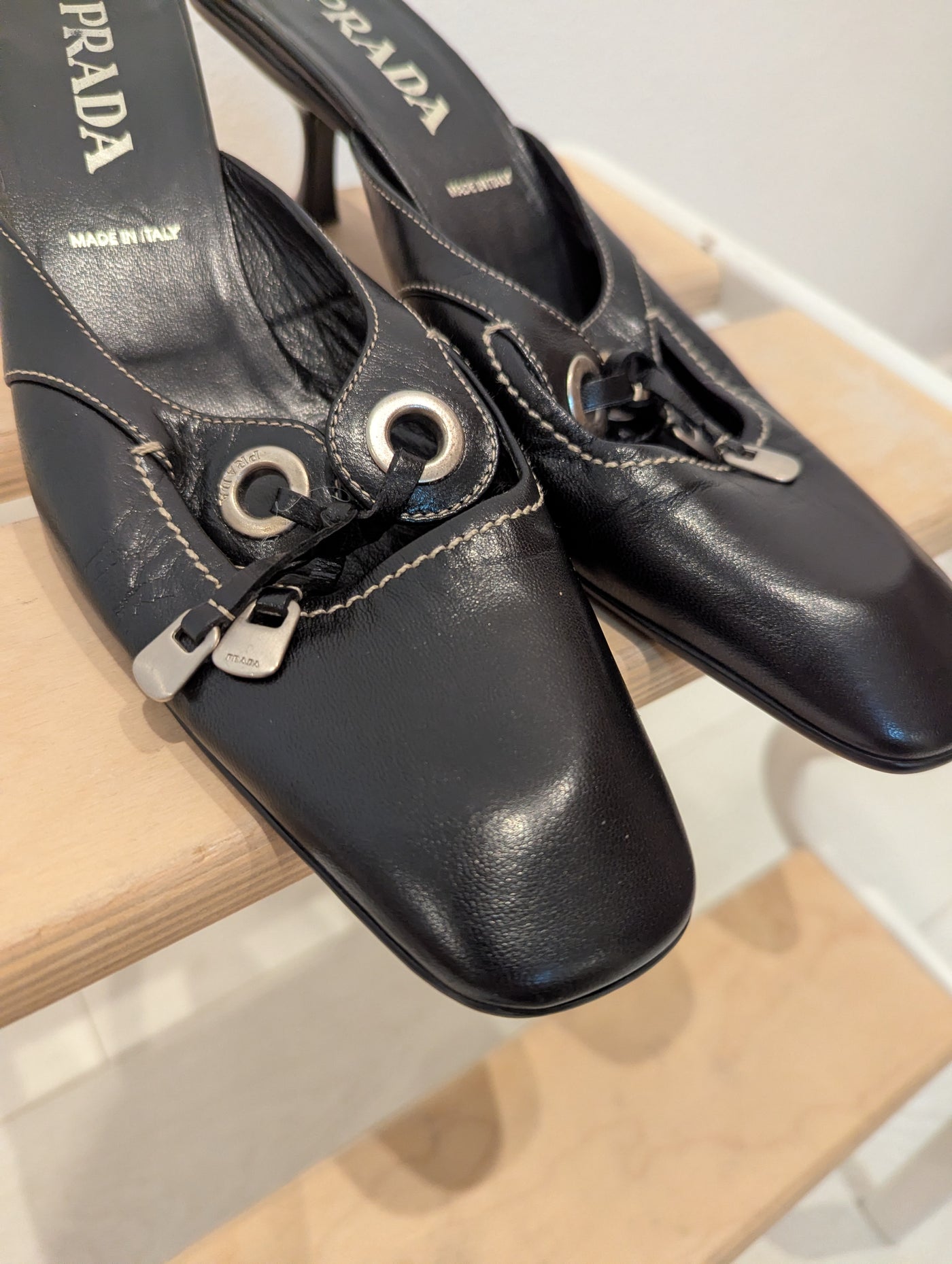 Prada Black Kitten Heels 8.5