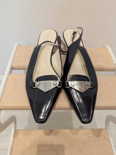 Prada Black Sling Back 8