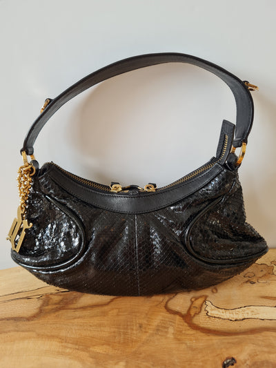 Versace Black mini shoulder bag with gold hardware