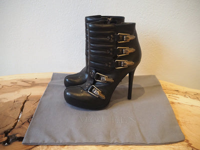 Alexander McQueen Buckle High Heel Boot Size 5