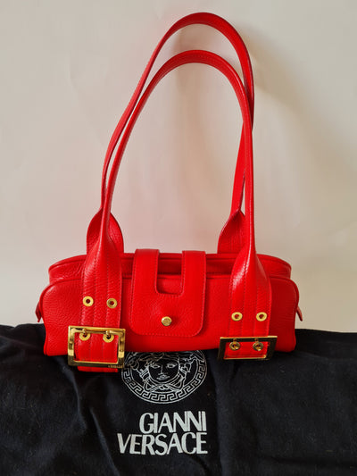Versace Red Mini Shoulder with Gold Hardware