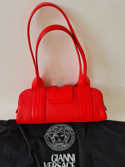 Versace Red Mini Shoulder with Gold Hardware