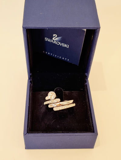 Swarovski 2 Twist Ring (silver Tone)