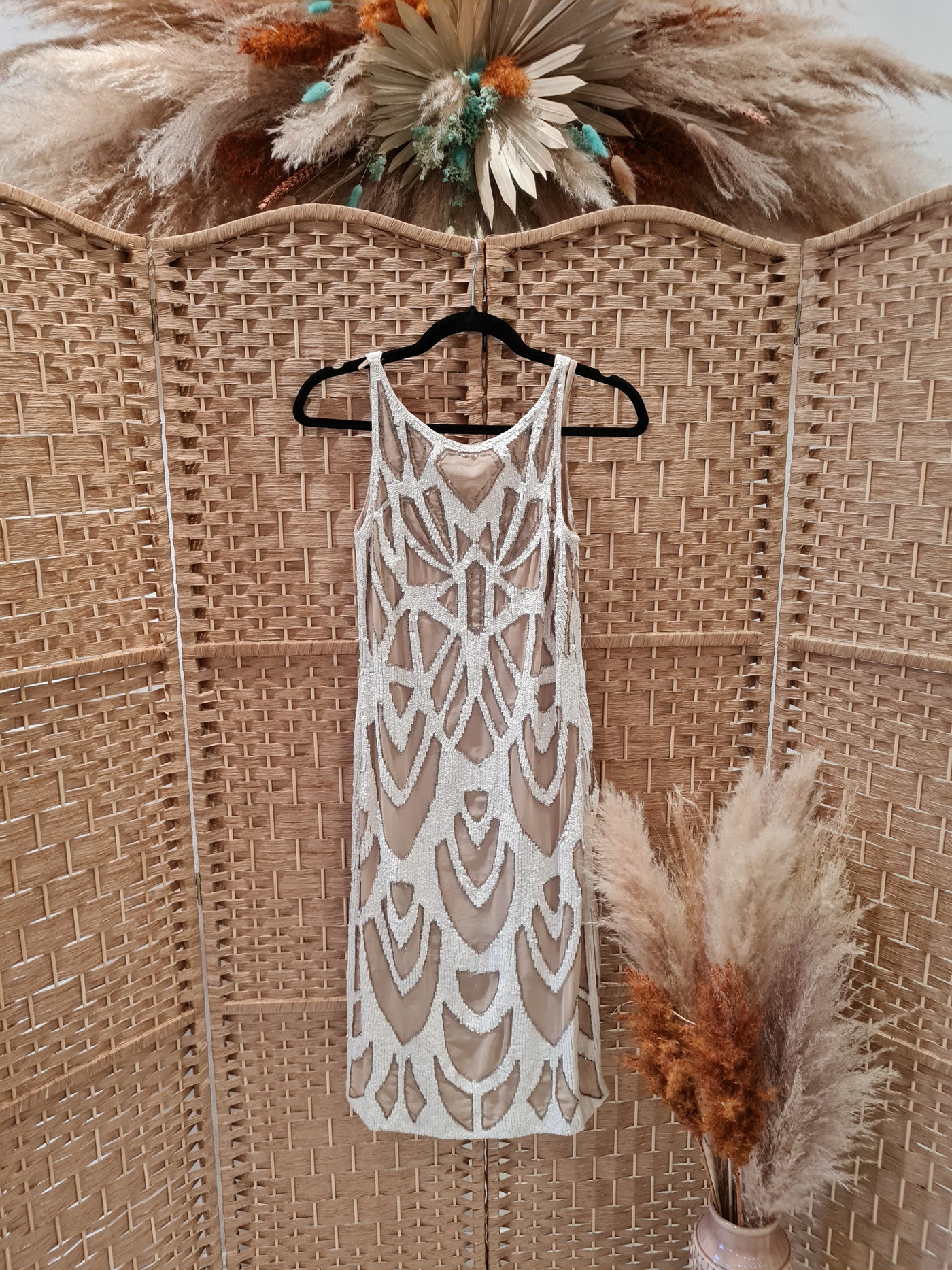 Needle & Thread Cream/Nude Sequin Dress 8