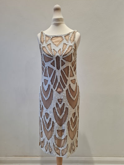 Needle & Thread Cream/Nude Sequin Dress 8