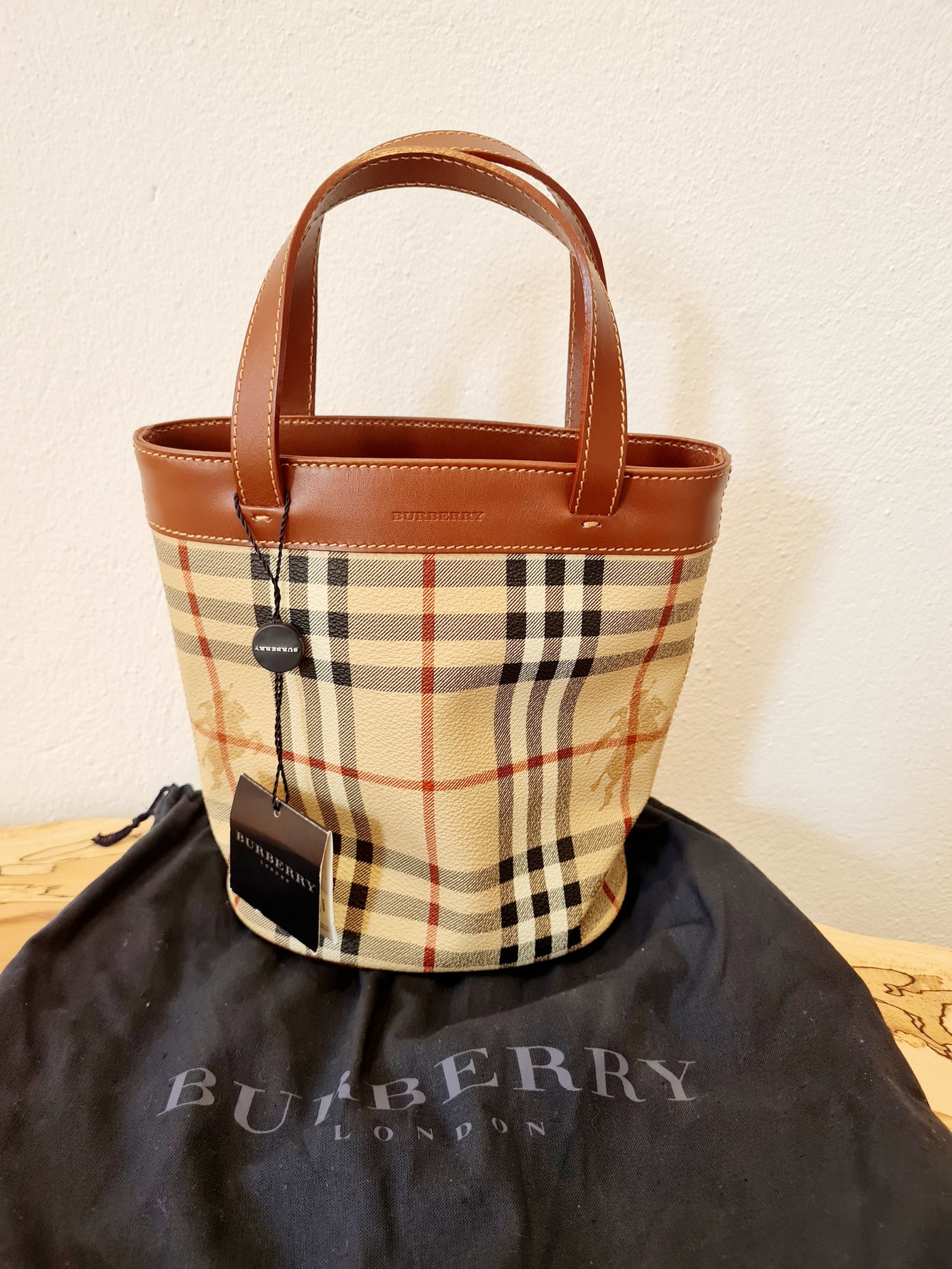 Burberry Vintage Haymarket small tote New with tags