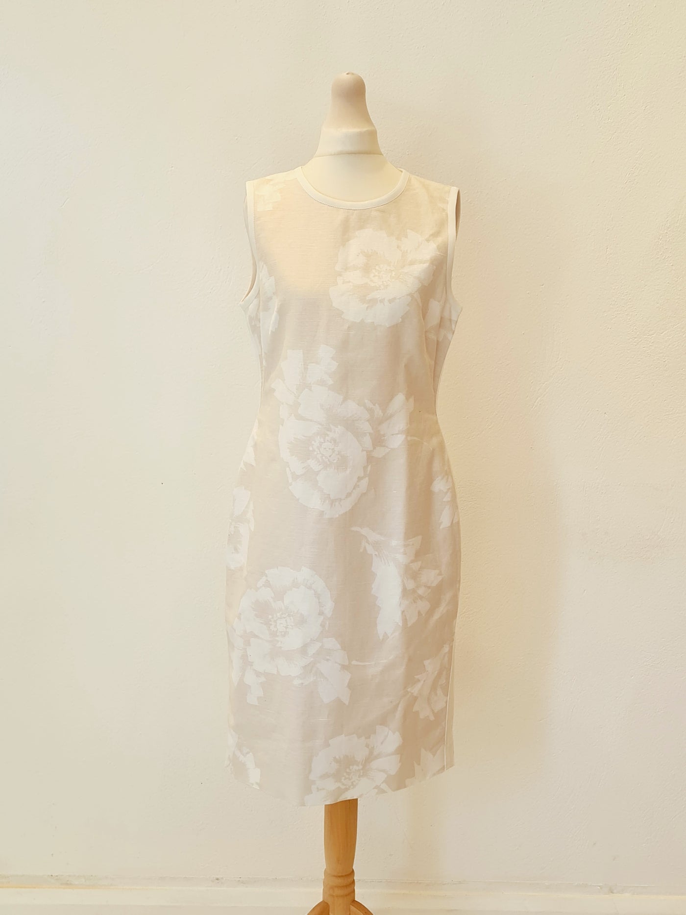 Hobbs Cream Floral Dress Size 10