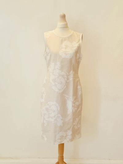 Hobbs Cream Floral Dress Size 10