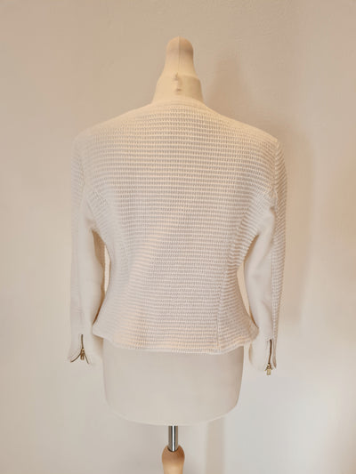 Ted Baker Cream Knit Crop Jacket Size 10