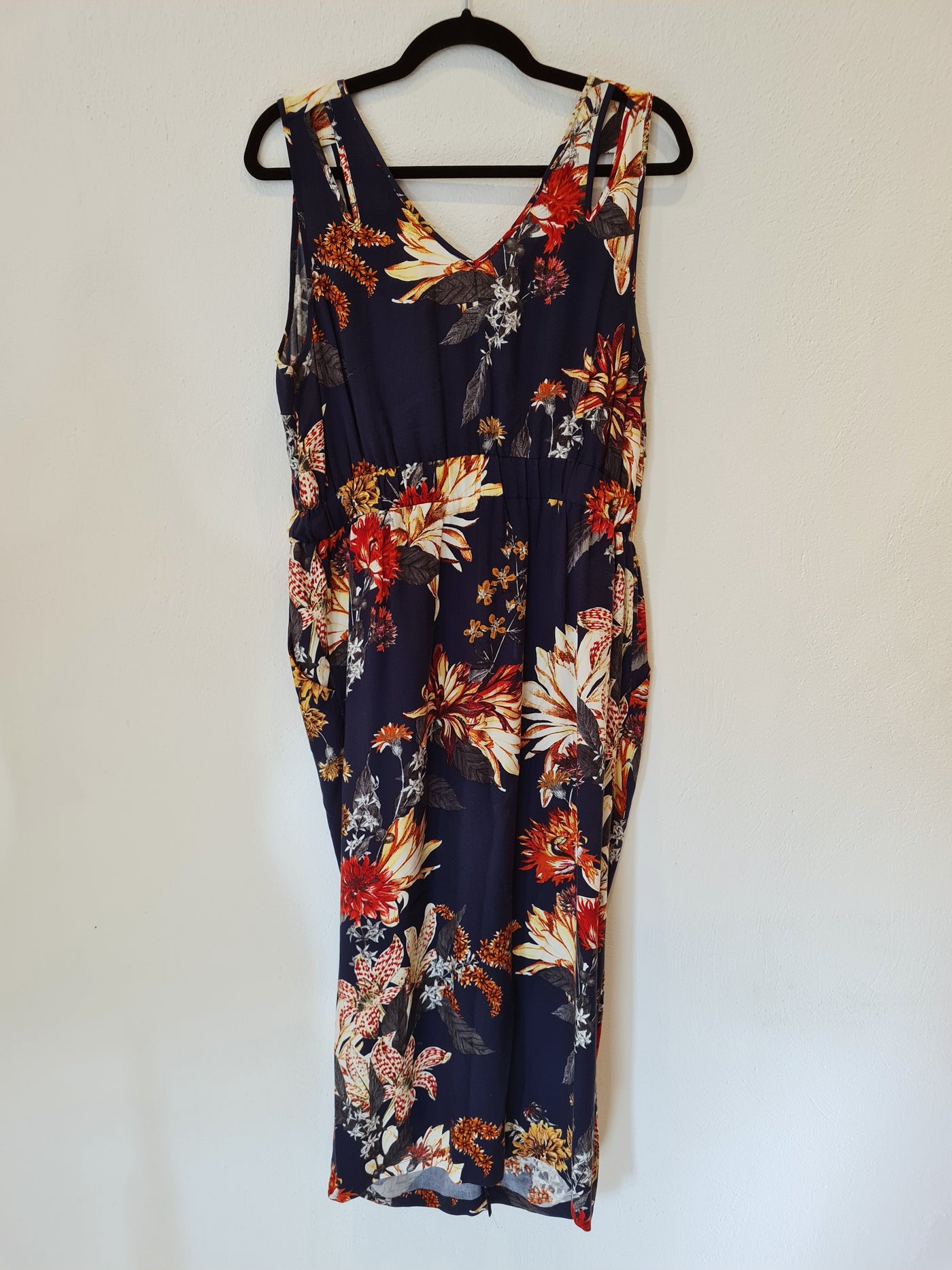 Warehouse Navy Floral Dress Size 16
