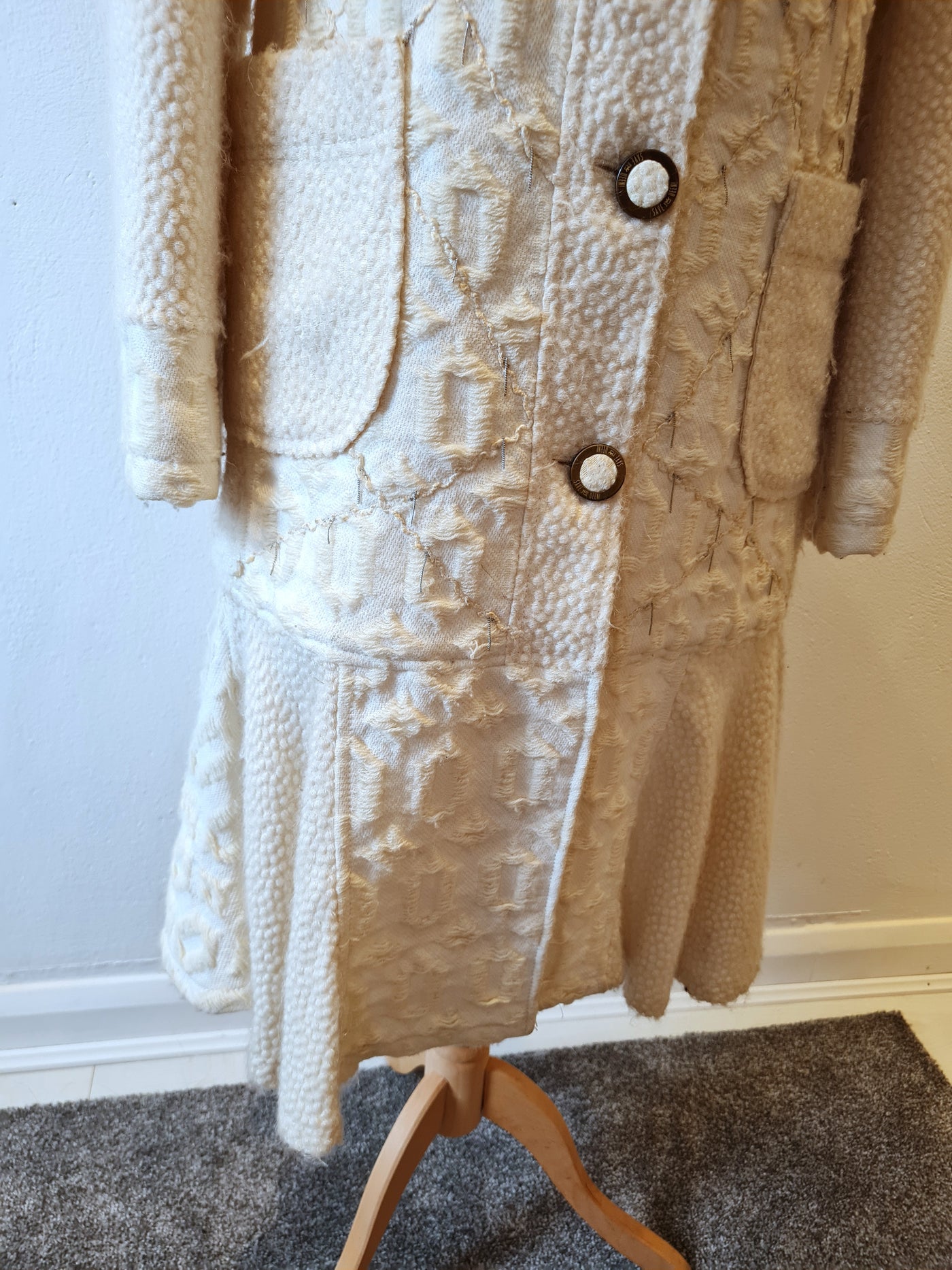 Save the Queen Cream Embellished Coat XL